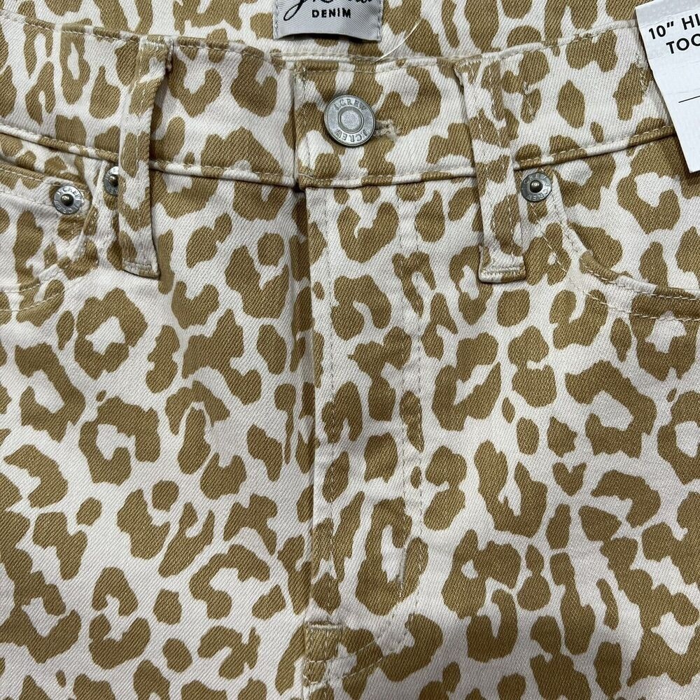 J. Crew Size 28 Jeans 10" High Rise Toothpick Animal Print Safari Leopard NEW - Picture 5 of 15